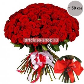 101 крупная эквадорская роза со стильным кулоном